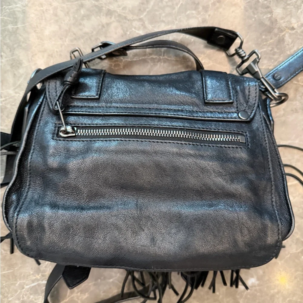 Proenza Schouler Black Leather Fringe Crossbody